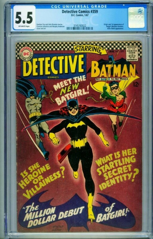 Detective #359 CGC 5.5 First BATGIRL / BARBARA GORDON - 3745763022