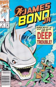 James Bond Jr. #4 (Newsstand) VG ; Marvel | low grade comic Shark Cover
