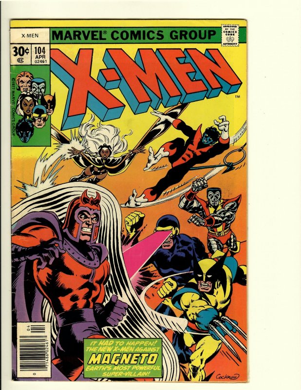 XMEN 104 F+ 6.5 1st APP CORSAIR,CH'OD,1ST MENTION (VERMONT COL).