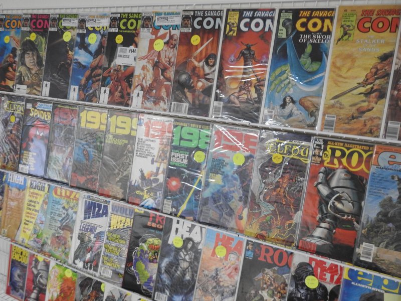 Huge Lot Various Mags W/ Conan, Eerie, Epic, Elfquest+ Avg Fine+ Condition!