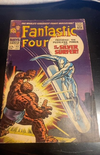 Fantastic Four #55 (1966)silver surfer vs the thing