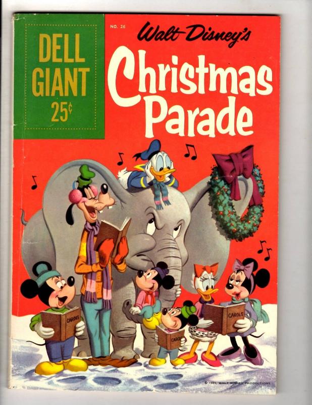 Dell Giant # 26 FN- Walt Disney's Christmas Parade Comic Book Mickey Donald JL10