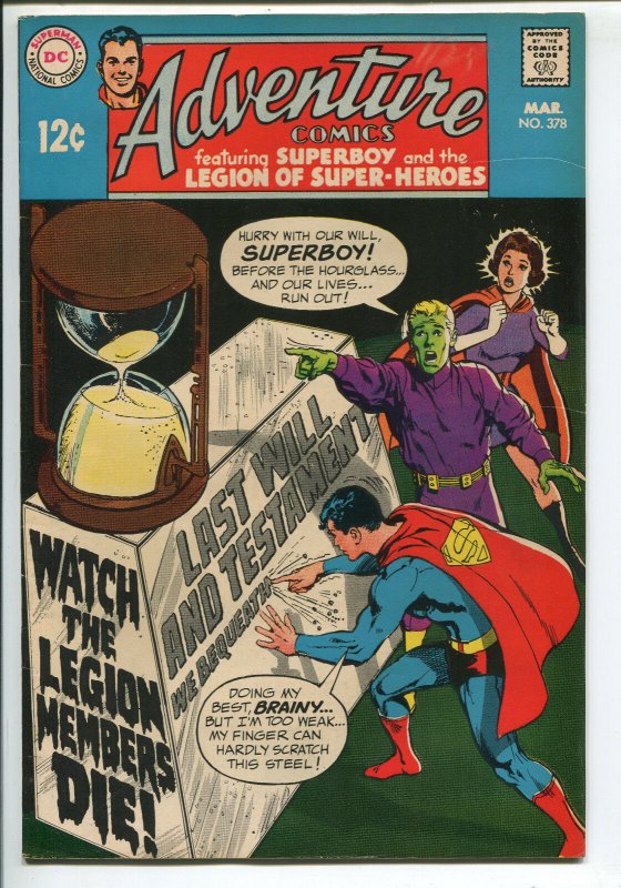 Adventure Comics #378 - Watch The Legion Members Die! - 1969 (Grade 6.0)