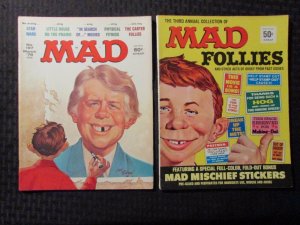 1965/78 MAD Magazine Follies w/ Stickers & #197 FN/FN+ LOT of 2 Jimmy Carter