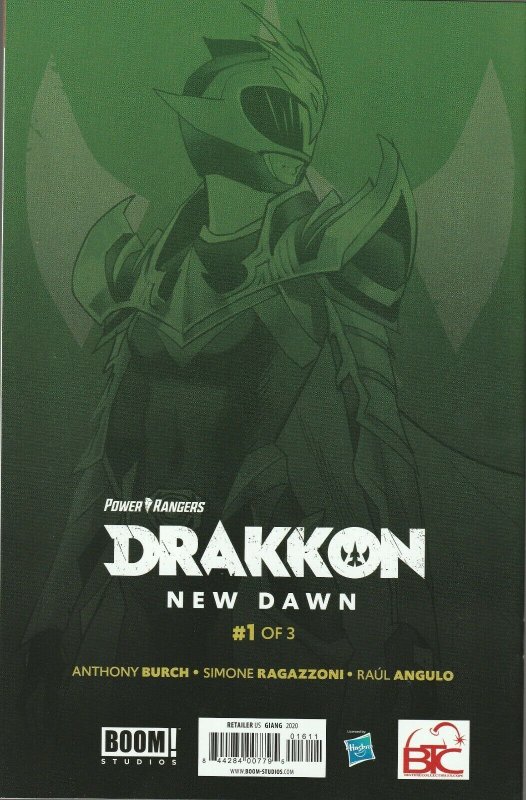 Power Rangers Drakkon New Dawn # 1 John Giang Virgin Variant NM Boom! Studios 