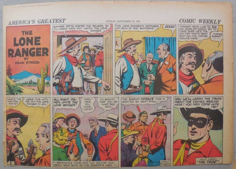 Lone Ranger Sunday Page by Fran Striker and Charles Flanders from 9/28/1941