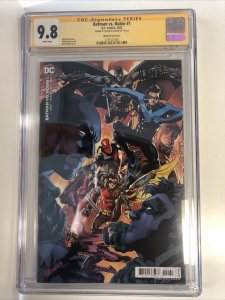 Batman Vs. Robin (2022) # 1 (CGC 9.8 SS WP) Signed Mahmud Asrar|Hitch Variant