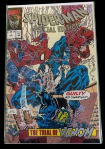 Spiderman #1 Special Edition Trial of Venom 1992 Marvel Poster Attached VF/NM