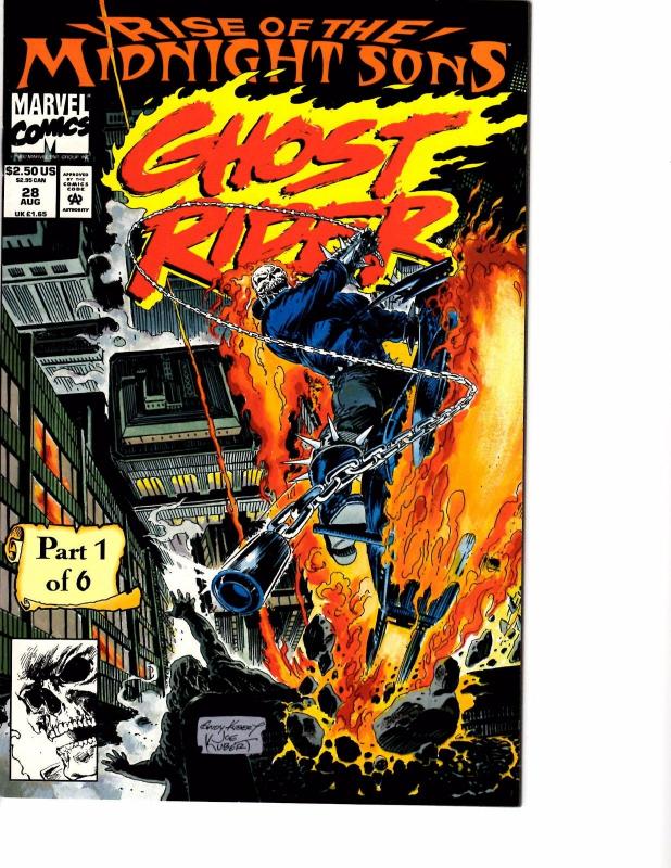 Lot Of 2 Marvel Comic Book Ghost Rider Original #1 and Rise of Midnight #28 KS11