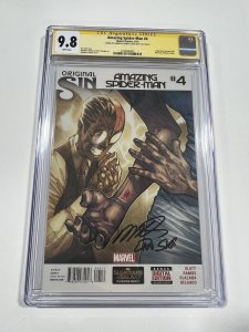 Amazing Spider-man 4 Cgc 9.8 Signature Series Humberto Ramos Dan Slott 1st Silk