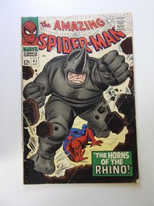 The Amazing Spider-Man #41 (1966) 1st appearance Rhino GD/VG condition see desc