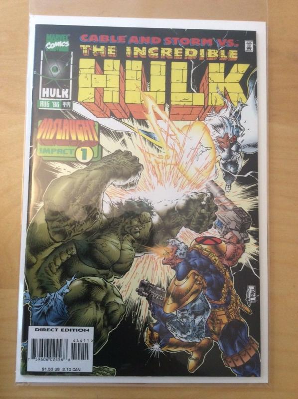 INCREDIBLE HULK 444 & 445, VFNM 9.0, 1ST PRINTS, ONSLAUGHT IMPACT 1 & 2