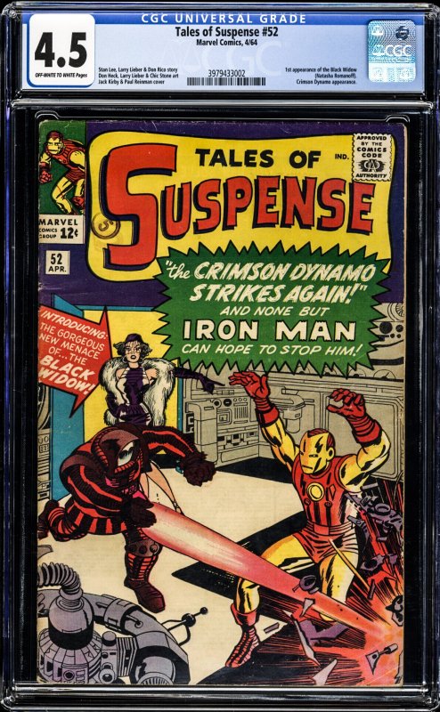 Tales of Suspense #52 (1964) CGC Graded 4.5 - 1st Black Widow!