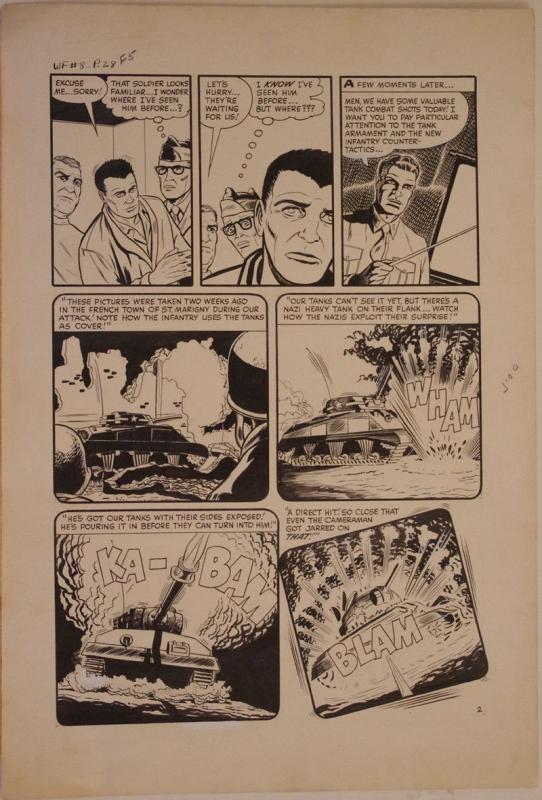 AL GORDON original art, WARFRONT #8, 27 28 29 30, 1952, 4 pgs, PTSD, Newsman,War