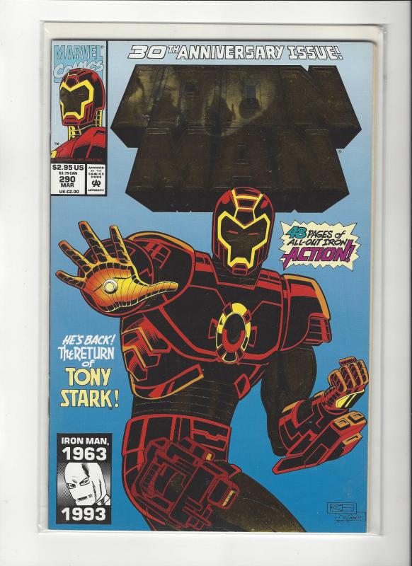 Ironman Vol 1 #290 Return of Tony Stark Foil Cover NM+