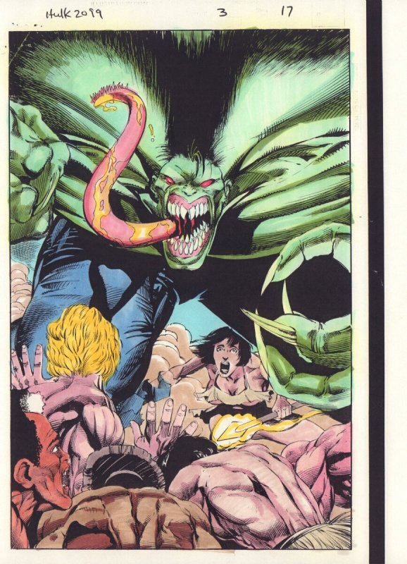 Hulk 2099 #3 p.17 Color Guide - Hulk Splash - Signed 1995