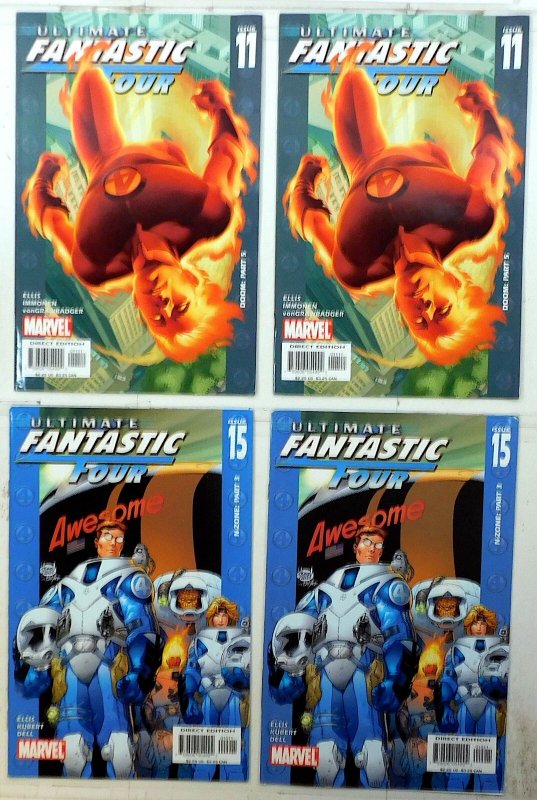 Ultimate Fantastic Four Lot of 4 #11 x2, 15 x2 (2004) Marvel Comics 1st Print