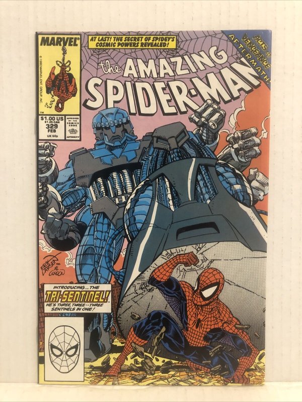 Amazing Spiderman #329 Direct Edition 1st App Tri- Sentinel 