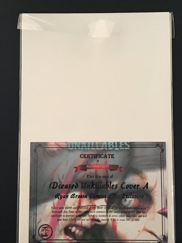 Dceased Unkillables #3 NM by Ryan Brown limited to only 500 (385/500)