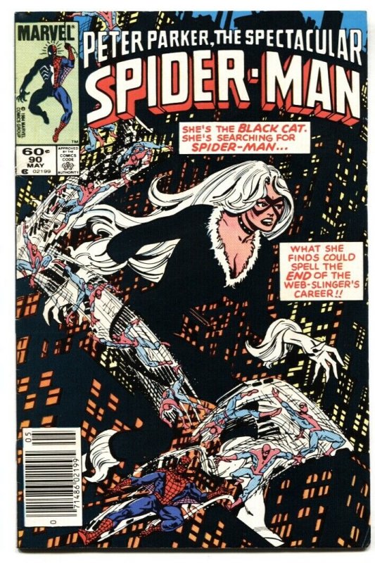 Spectacular Spider-Man #90 1984-  1st BLACK COSTUME Black Cat