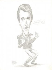 Fonzie from Happy Days Pencil Drawing - 2010 Signed art by Bryan Bunink