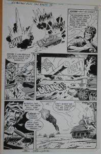 SAM GLANZMAN original art, G I Combat #249 Pg 6, 11x16, WWII, Haunted Tank