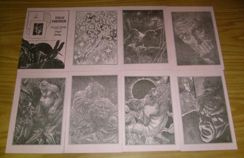 Virgil Finlay's Portfolio VF/NM set of 8 plates - extremely limited - very rare 