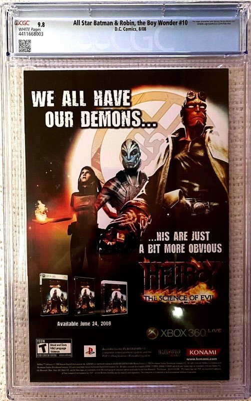 ?~DC~BATMAN & ROBIN #10 (2008)~?~FRANK MILLER~JIM LEE COVER~?~CGC 9.8~?