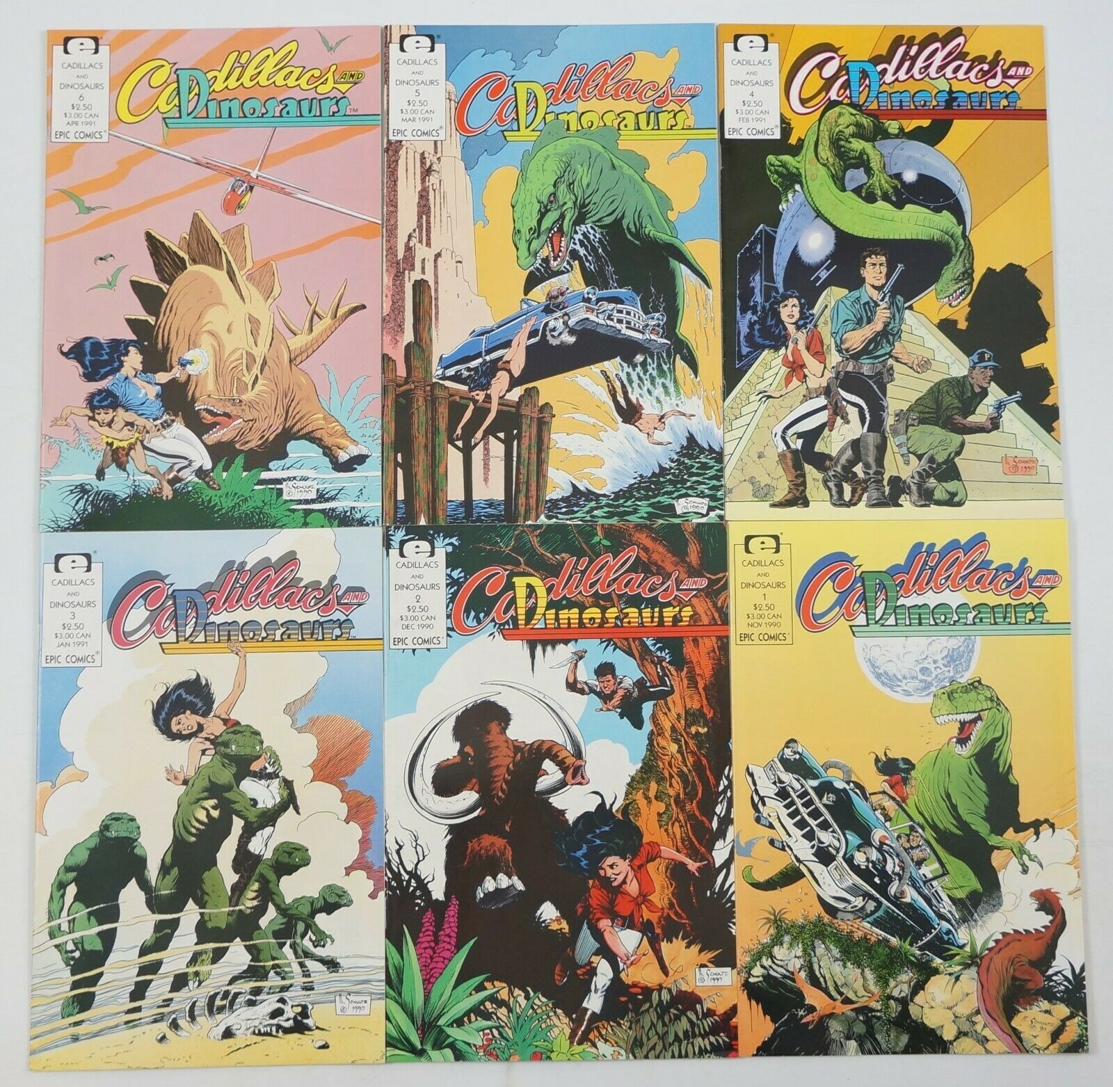 Cadillacs And Dinosaurs 1 6 Vfnm Complete Series Xenozoic Tales Mark Schultz Set Comic Books 2571