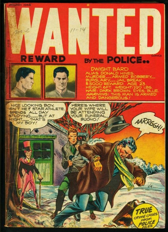 WANTED COMICS #11 VIOLENT CRIME COVER 1948 VG