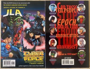 LOT OF 4 JLA CROSSOVER GRAPHIC NOVELS | CYBERFORCE, WITCHBLADE, PLANETARY, MORE