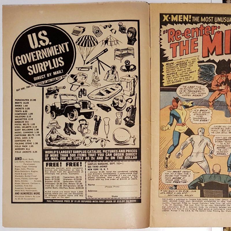 The X-Men #27 (Dec 1966, Marvel) VG