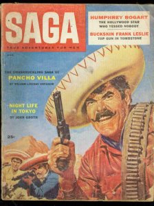 SAGA MAGAZINE AUG 1957-PANCHO VILLA-BOGART-CHEESECAKE G-