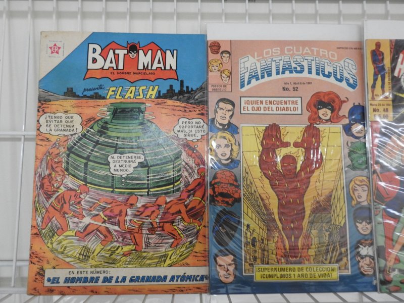 Lot of 10 Spanish Comics W/ Superman, Spider-Man, Fantastic Four, +More! Avg VG+