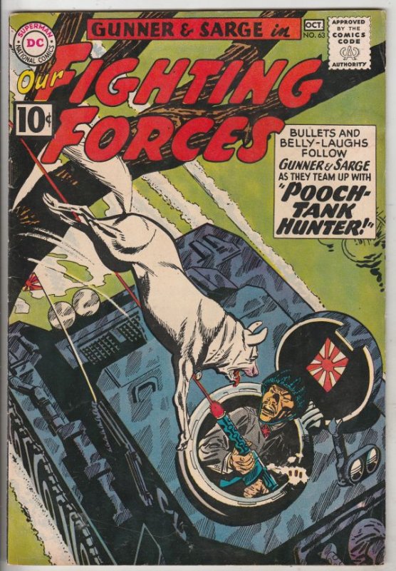 Our Fighting Forces #63 (Oct-61) VF+ High-Grade Gunner and Sarge, Pooch