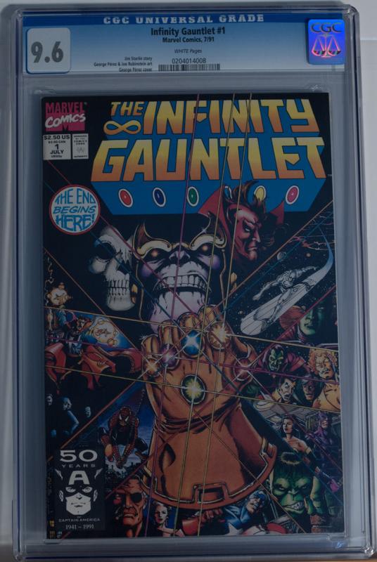 INFINITY GAUNTLET #1, CGC = 9.6, NM+, Thanos, Avengers, 1991 , more in store