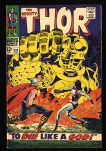 Thor #139 FN 6.0 Off White to White Celestials!  Stan Lee! Jack Kirby Art!