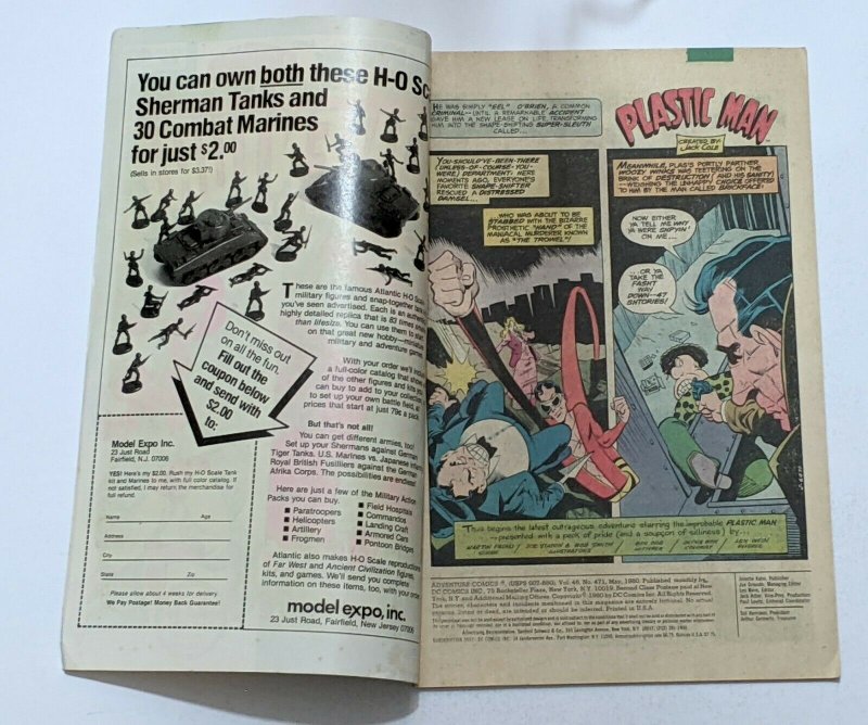 Adventure Comics #471 (May 1980, DC) VG 4.0 Plastic Man  Jim Starlin cover 