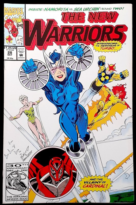 New Warriors #28 (1992) NM+ KEY 1ST APP OF TURBO!