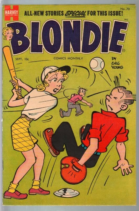 Blondie #70 1954-Harvey-Baseball cover-Chic Young-file copy-VF/NM 