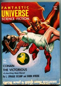 FANTASTIC UNIVERSE SCIENCE FICTION-Sept 1957-Pulp-CONAN-Finlay cover