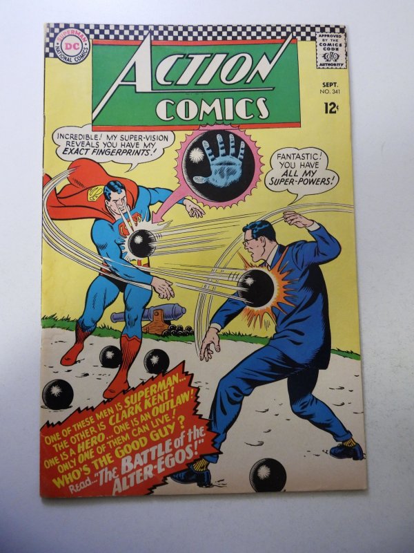 Action Comics #341 (1966) VG Condition moisture stains