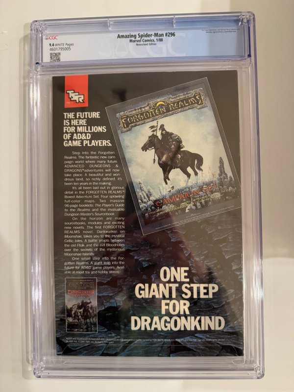 Amazing Spider-man # 296 CGC 9.4 Marvel  Dr Octopus Newsstand (1988)