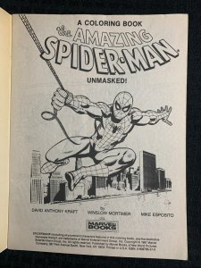 1987 AMAZING SPIDER-MAN Coloring Book FN 6.0 Marvel Books / Win Mortimer
