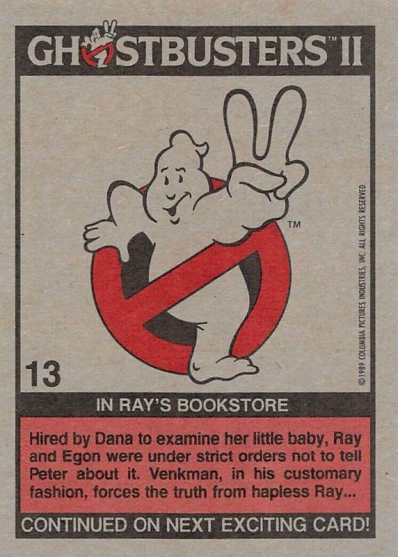 1989 Topps Ghostbusters #13 In Ray's Bookstore  