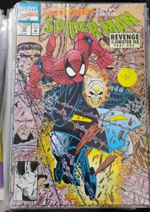 SPIDER-MAN # 18  1991  MARVEL REVENGE OF THE SINISTER SIX LARSEN GHOST RIDER