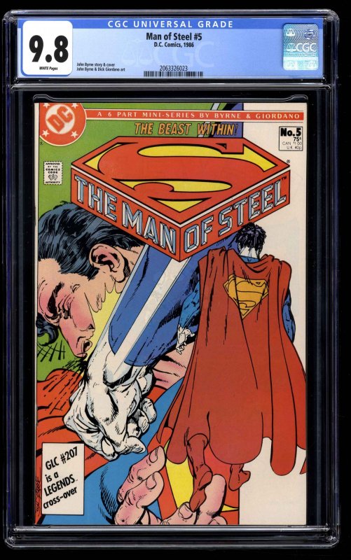 Man of Steel #5 CGC NM/M 9.8 White Pages