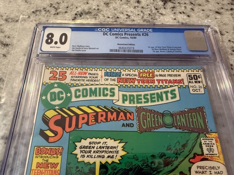 DC Comics Presents # 26 CGC Graded 8.0 Comic Book 1st Raven Cyborg Starfire JH19