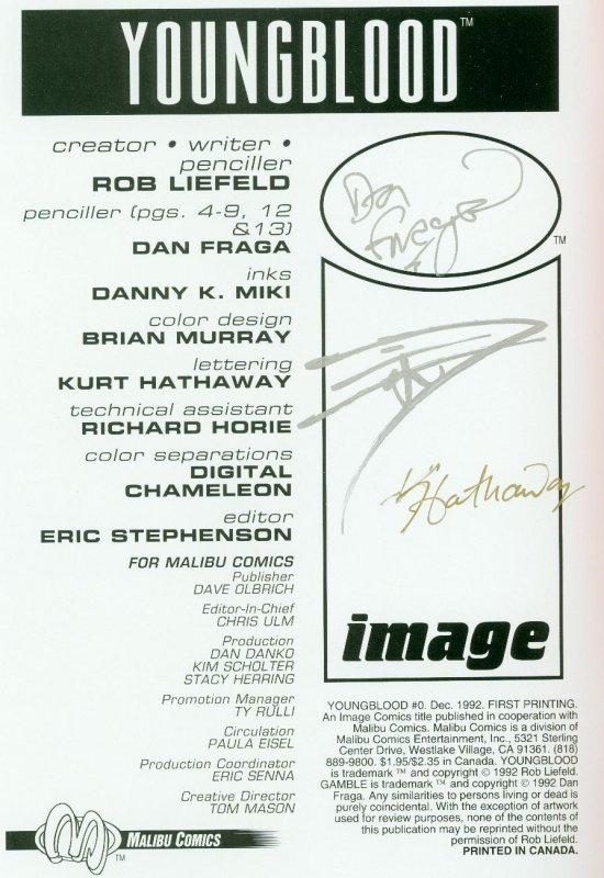 Youngblood #0  1992 - Image  -NM - Comic Book