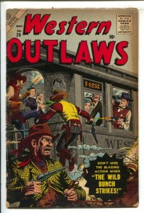 Western Outlaws #20 1957-Atlas-John Severin train robbery cover-Wild Bunch -G...